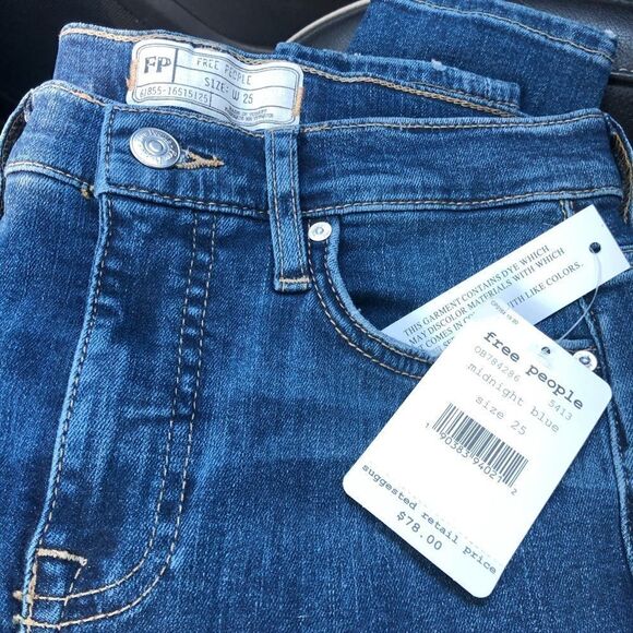 New Free People Blue Jean Busted Skinny size 25 - Picture 4 of 4